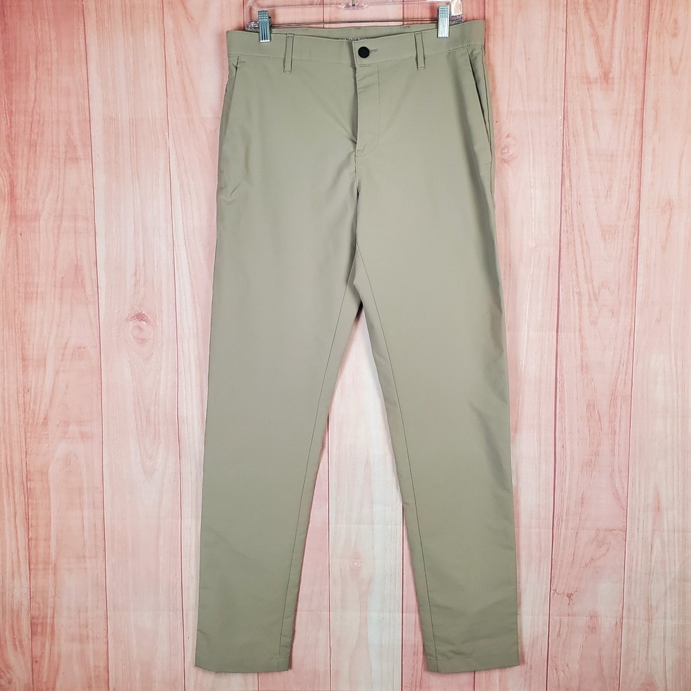 Banana Republic Mens Pants 32 32x34 Tan 100% Polyester Pockets Zip Fly
